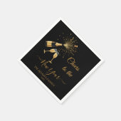  Gold Champagne Cheers New Year Servet (Hoek)