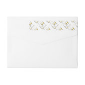 Gold Champagne Cheers Stylish New Year Adres (Achterkant)