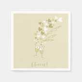 Gold Champagne Cheers Verloving Wedding Party Servetten (Voorkant)