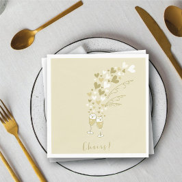 Gold Champagne Cheers Verloving Wedding Party Servetten