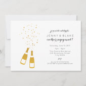Gold Champagne Engagement Party Kaart (Voorkant)