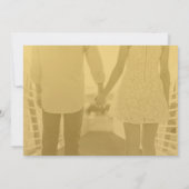 Gold Champagne Engagement Party Kaart (Achterkant)