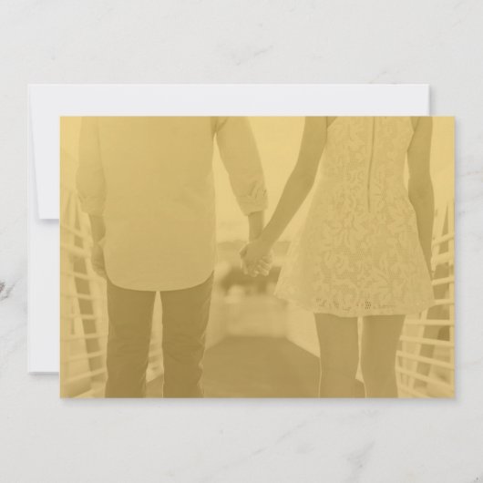 Gold Champagne Engagement Party Kaart (Achterkant)