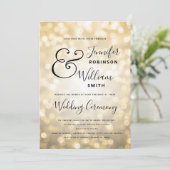 Gold Champagne Glam Elegant Wedding Kaart (Staand voorkant)