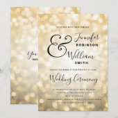 Gold Champagne Glam Elegant Wedding Kaart (Voorkant / Achterkant)