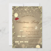 Gold Champagne Glass Tree Stars kerst Company Kaart (Voorkant)