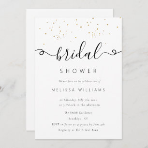 Gold Champagne Glitter Bridal Shower Kaart