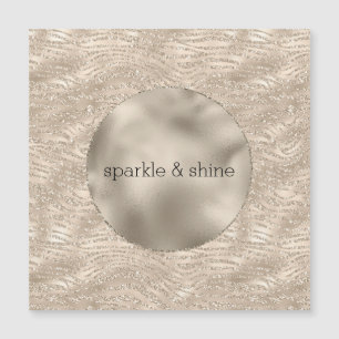 Gold Champagne Glitter Zebra Print glam