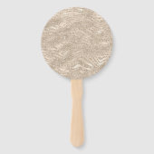 Gold Champagne Glitter Zebra Print glam Handwaaier (Achterkant)