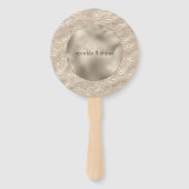 Gold Champagne Glitter Zebra Print glam Handwaaier (Voorkant)