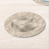 Gold Champagne Glitter Zebra Print glam Ronde Kartonnen Onderzetter (Gebogen)