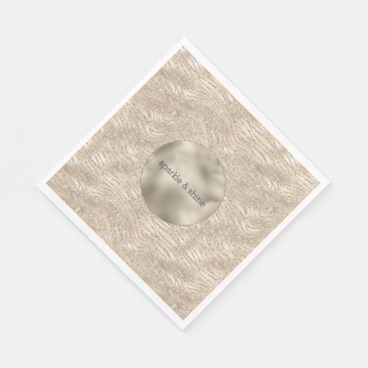 Gold Champagne Glitter Zebra Print glam Servet (Hoek)
