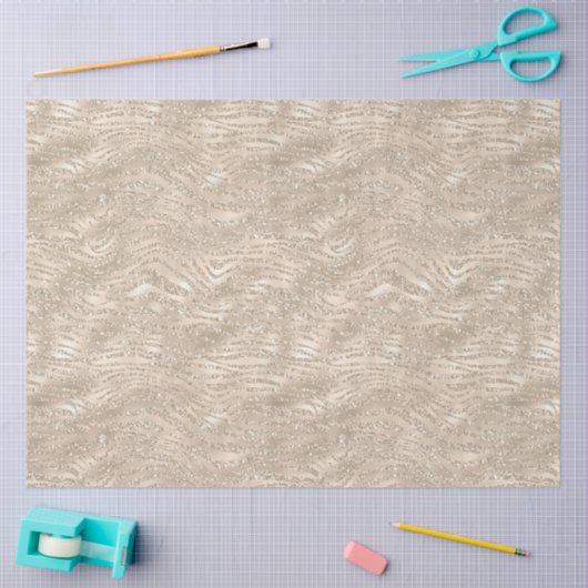 Gold Champagne Glitter Zebra Print glam Tissuepapier (Craft)
