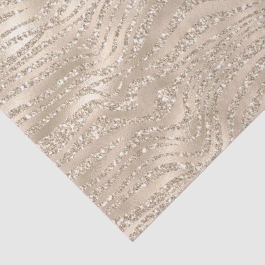 Gold Champagne Glitter Zebra Print glam Tissuepapier (Detail)