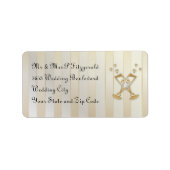 Gold Champagne Love Hearts trouwset Etiket (Voorkant)