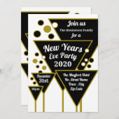 Gold Champagne, nieuwjaarsfeest Kaart (Voorkant / Achterkant)