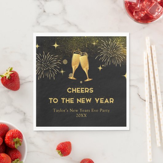 Gold Champagne Proost op oudejaarsavond feestserve Servet (Insitu)