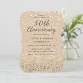 Gold Champagne Shimmer 50th Wedding Jubileum Kaart (Staand voorkant)
