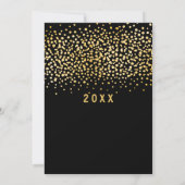 Gold Champagne Sparkles Black New Years Eve Party Kaart (Achterkant)