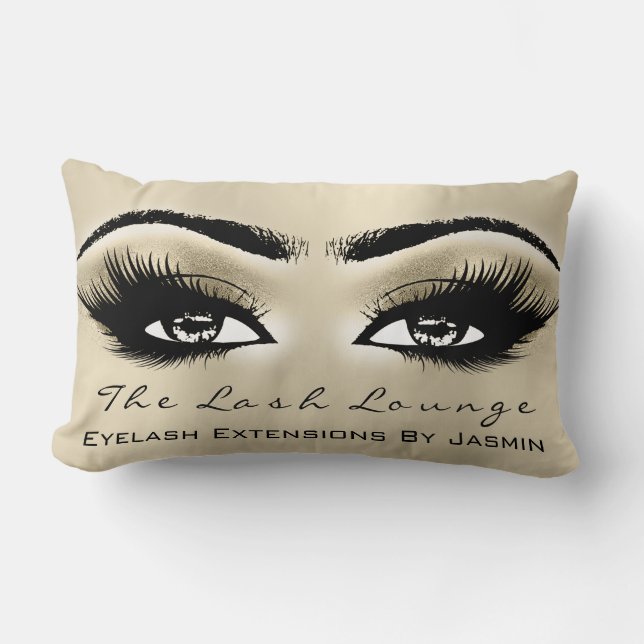 Gold Champaigne Makeup Eyes Lashes Beauty Kussen (Voorkant)