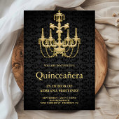 Gold Chandelier 15e verjaardag Quinceanera Kaart