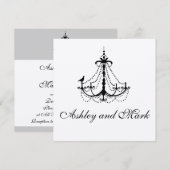 Gold Chandelier Bird Wedding Invitations Kaart (Voorkant / Achterkant)