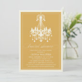 GOLD CHANDELIER | BRIDAL SHOWER INVITATION KAART (Staand voorkant)