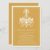 GOLD CHANDELIER | BRIDAL SHOWER INVITATION KAART (Voorkant / Achterkant)