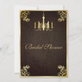  Gold Chandelier Bridal Shower Kaart (Achterkant)