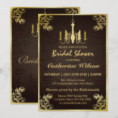  Gold Chandelier Bridal Shower Kaart (Voorkant / Achterkant)