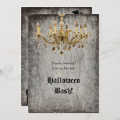 Gold Chandelier Halloween Party Kaart (Voorkant / Achterkant)