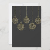Gold Charcoal Ornamenten Elegant Tree Holidparty Kaart (Achterkant)