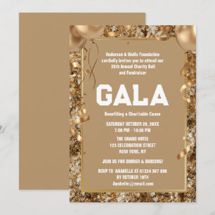 Gold Charity Ball Corporate Fundraising Party Kaart