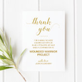 Gold Charity Donate Dank je bruiloft Plaatskaartje