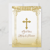 Gold Charro Mexican Twin Baptism & Third Birthday Kaart (Achterkant)