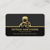 Gold Chauffeur Driver Lijst Rijden Visitekaartje (Voorkant)