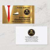 Gold Chauffeur Driver Suit Visitekaartje (Voorkant / Achterkant)