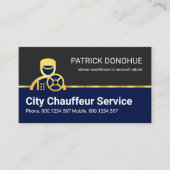 Gold Chauffeur Driver Taxi Line Visitekaartje (Voorkant)