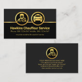 Gold Chauffeur Taxi Car Border Visitekaartje (Voorkant / Achterkant)