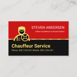 Gold Chauffeur taxichauffeur taxi Visitekaartje