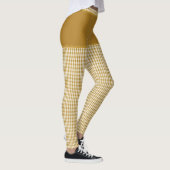 Gold Checkered Fabric Print Monogram op maat Leggings (Rechts)