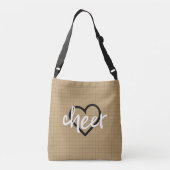 Gold Cheer Hearts, Pom Poms, Megaphone Pattern Crossbody Tas (Achterkant)