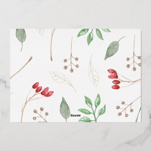 Gold Cheerful Stars PHOTO-kerstgroet Folie Feestdagenkaart (Achterkant)