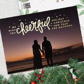 Gold Cheerful Stars PHOTO-kerstgroet Folie Feestdagenkaart