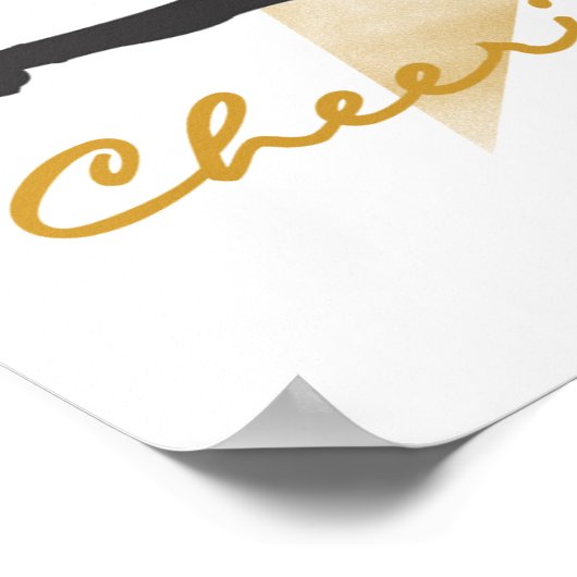 Gold Cheering Rocks T-shirts en cadeautjes Poster (Hoek)