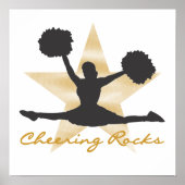 Gold Cheering Rocks T-shirts en cadeautjes Poster (Voorkant)