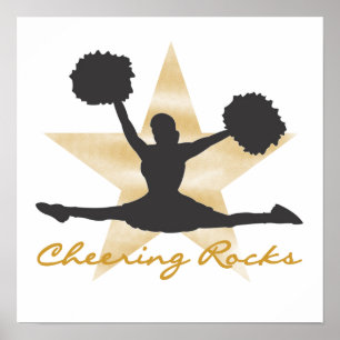 Gold Cheering Rocks T-shirts en cadeautjes Poster