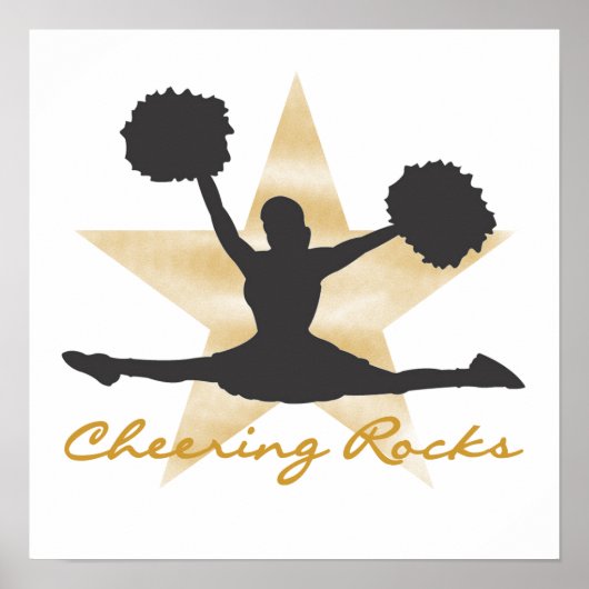 Gold Cheering Rocks T-shirts en cadeautjes Poster (Voorkant)