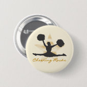 Gold Cheering Rocks T-shirts en cadeautjes Ronde Button 5,7 Cm (Voorkant /achterkant)