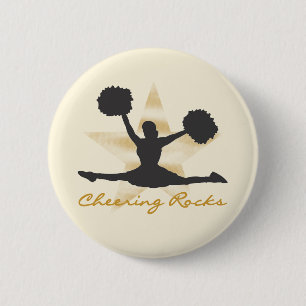 Gold Cheering Rocks T-shirts en cadeautjes Ronde Button 5,7 Cm